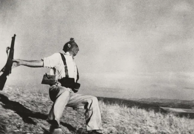 Death of a Loyalist Militiaman, near Espejo, Córdoba front, Spain by Robert Capa